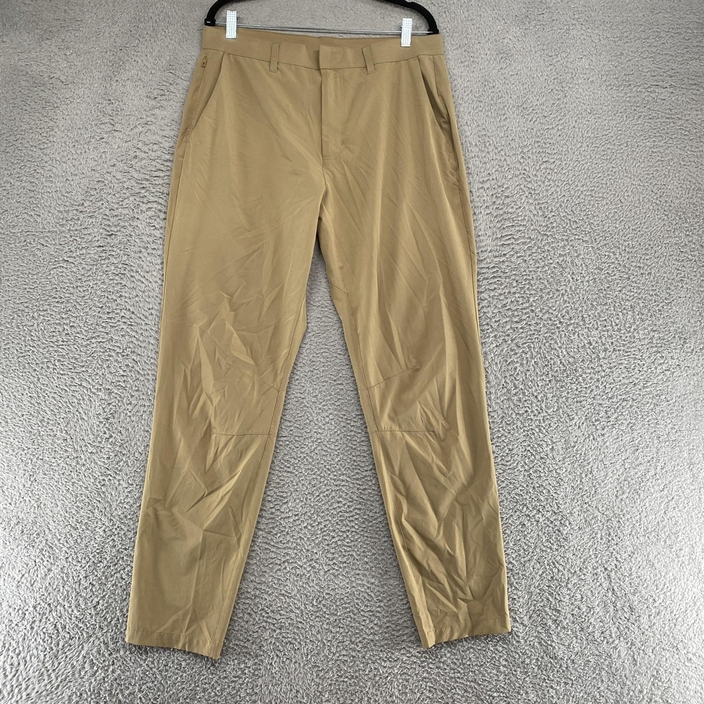 Fabletics Only Pants Mens 35x34 Beige Slim Tapered Performance Chino Lightweight